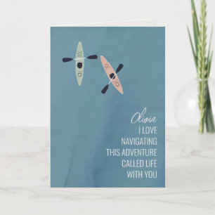 Carte Kayaks sur un lac d'amitié salutation