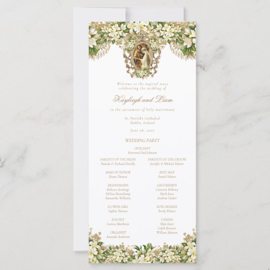 Carte Kayleigh Catholique Mariage Cérémonie de Messe Pro (Devant)