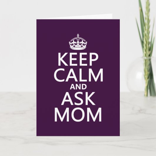 Carte Keep Calm and Ask Mama (Devant)