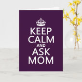 Carte Keep Calm and Ask Mama (Fleur jaune)