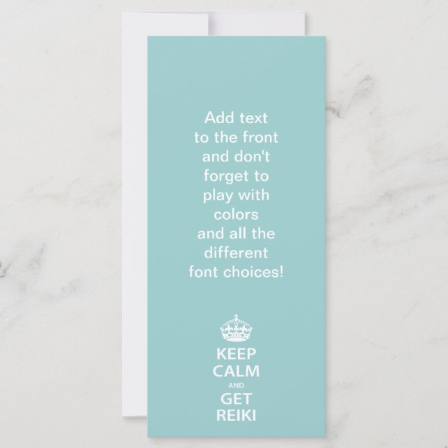 Carte Keep Calm and Get Reiki (Devant)