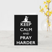 Carte Keep Calm And Pray Harder  (Fleur jaune)