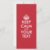 Carte KEEP CALM and YOUR TEXT (Devant)