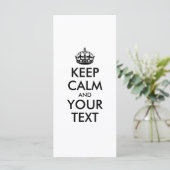 Carte KEEP CALM and YOUR TEXT (Debout devant)