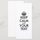 Carte KEEP CALM and YOUR TEXT (Devant / Derrière)