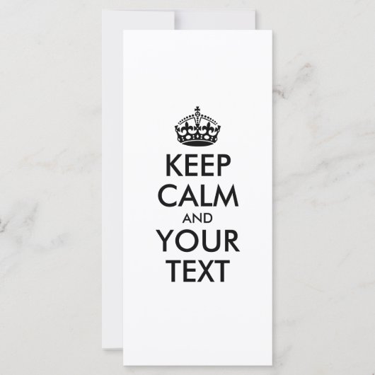 Carte KEEP CALM and YOUR TEXT (Devant)