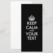 Carte KEEP CALM and YOUR TEXT (Devant / Derrière)