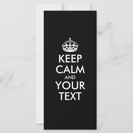 Carte KEEP CALM and YOUR TEXT (Devant)