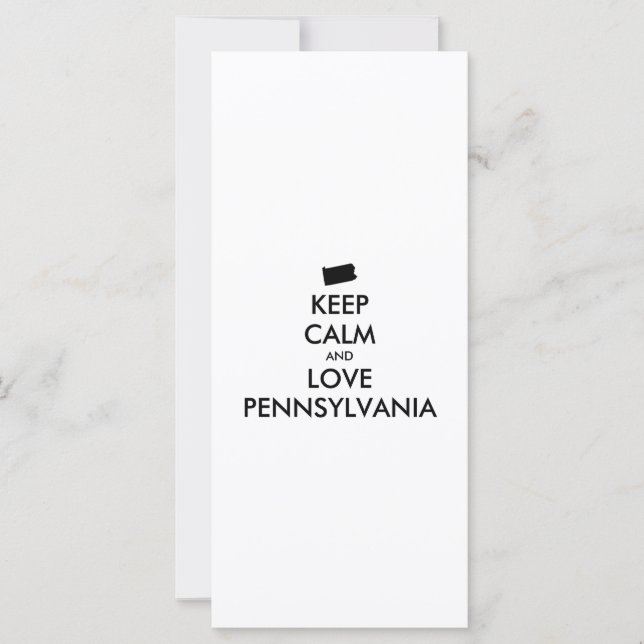 Carte KEEP CALM et LOVE PENNSYLVANIA (Devant)