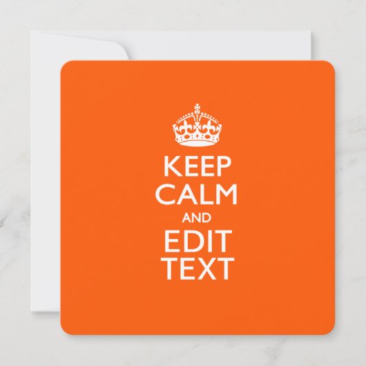Carte KEEP CALM PERSONNALISÉ ET Éditer du texte sur oran (Devant)