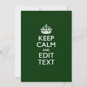 Carte KEEP CALM PERSONNALISÉ ET Éditer du texte sur vert