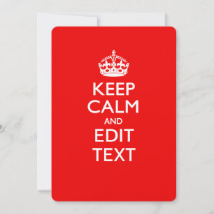 Carte KEEP CALM PERSONNALISÉ ET modifier le texte en rou