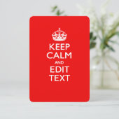 Carte KEEP CALM PERSONNALISÉ ET modifier le texte en rou (Debout devant)