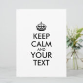 Carte KEEP CALM personnalisé et votre texte (Debout devant)