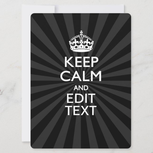 Carte KEEP CALM personnalisé et votre texte en rafale (Devant)