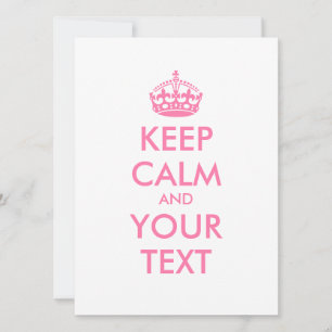 Carte KEEP CALM personnalisé et votre texte - mots roses