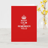 Carte Keep Calm & Remember YOLO (Fleur jaune)