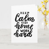 Carte Keep Calm Stay Home Work Hard (Fleur jaune)