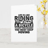 Carte KEEP MOVING BICYCLE BALANCE Greeting Card (Fleur jaune)