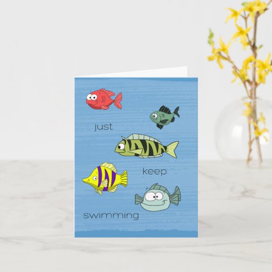 Carte Keep Swimming Fish card (Fleur jaune)