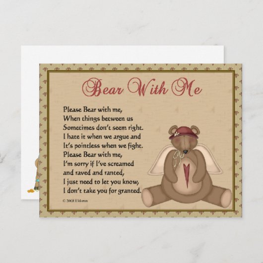 Carte Keepsaké Désolé (Devant / Derrière)