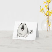 Carte Keeshond avec des chiots (Fleur jaune)