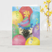 Carte Keeshond Balloons Anniversaire (Fleur jaune)