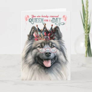Carte Keeshond Chien Reine Jour drôle Anniversaire