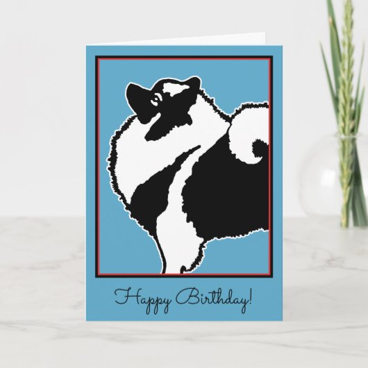 Carte Keeshond Graphics - Cute Original Chig Art (Devant)