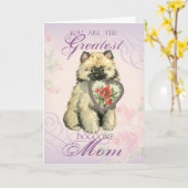 Carte Keeshond Heart Maman (Fleur jaune)