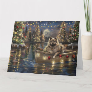 Carte Keeshond Noël Festive Voyage