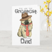 Carte Keeshond Papa (Fleur jaune)