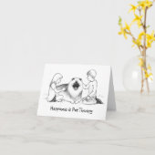 Carte Keeshond Pet Therapy avec texte personnalisable (Fleur jaune)