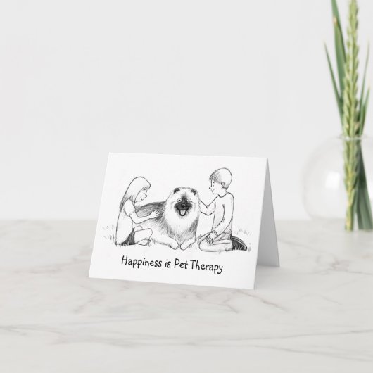 Carte Keeshond Pet Therapy avec texte personnalisable (Devant)