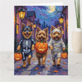 Carte Keeshond Trick-or-Treating dans les costumes d'Hal (Devant)