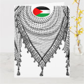 Carte Keffiyeh Écharpe palestinienne tissu traditionnel (Fleur jaune)