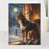 Carte Kelpie Australienne Avec Les Lumières De Noël (Devant)