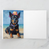 Carte Kelpie australienne sur la plage, cadeau d'été amo (Intérieur)