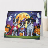 Carte Kelpies australiennes Chiens Citrouille Halloween  (Devant)