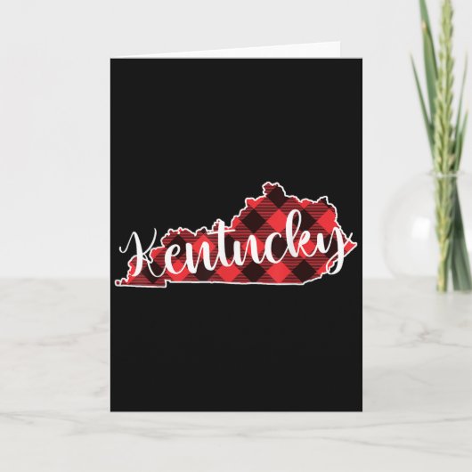 Carte Kentucky State Map Buffalo Plaid Christmas Ky Kent (Devant)