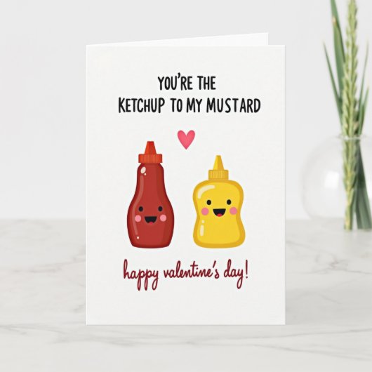 Carte Ketchup Mustard Valentine Card (Devant)