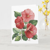 Carte Ketmies roses vintages, (Fleur jaune)