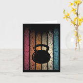 Carte Kettlebell Retro Workout Powerlifter Bodybuilder (Fleur jaune)