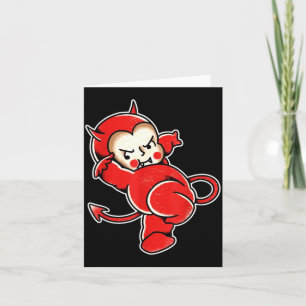 Carte Kewpie Bébé Diable Cornes de Démon Tatouage