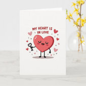 Carte Key To My Heart Love Card (Fleur jaune)