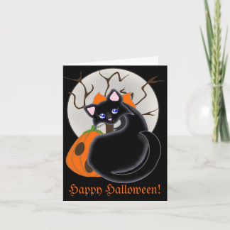 Carte Kiara Toon Kitty Black Cat Moon & Tree Card