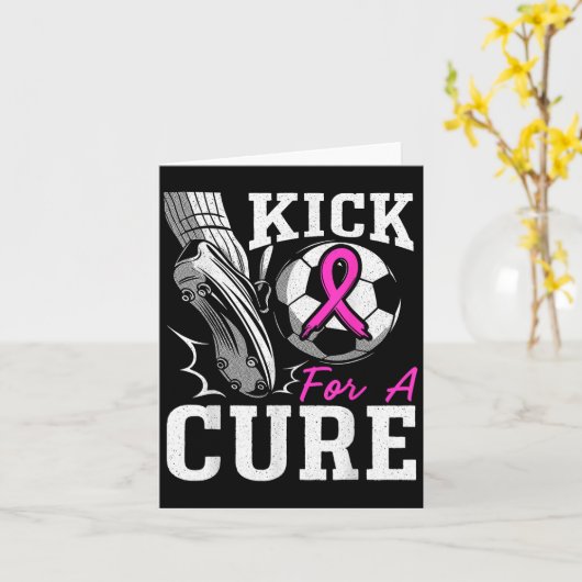 Carte Kick For A Breast Cancer Awareness Nk Ribbon Socce (Fleur jaune)