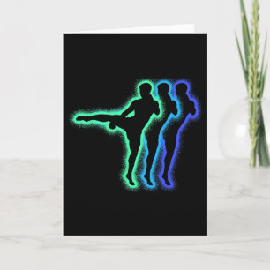 Carte Kickboxer Silhouettes d'arts martiaux Hommes Enfan