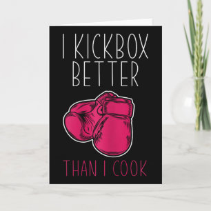 Carte Kickboxeuse drôle féminine - J'aime le kickboxing