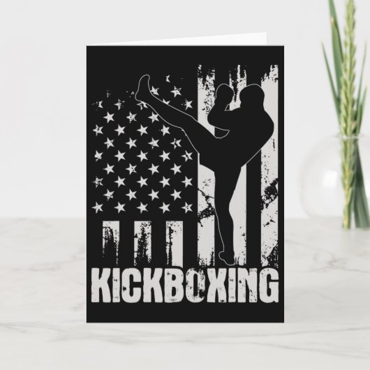Carte Kickboxing - Drapeau américain Kickboxeur Comt Sel (Devant)